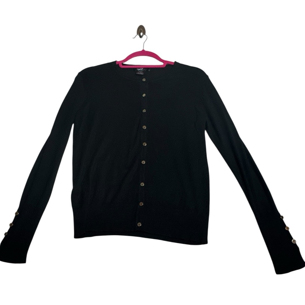 Love‎ Ryan Los Angeles Black Button Front Cardigan Sweater Size L